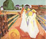Edvard Munch Girl on the bridge oil painting artist